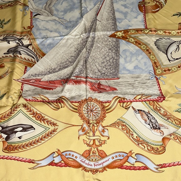 Ferragamo Silk Scarf~Vintage - Picture 4 of 6